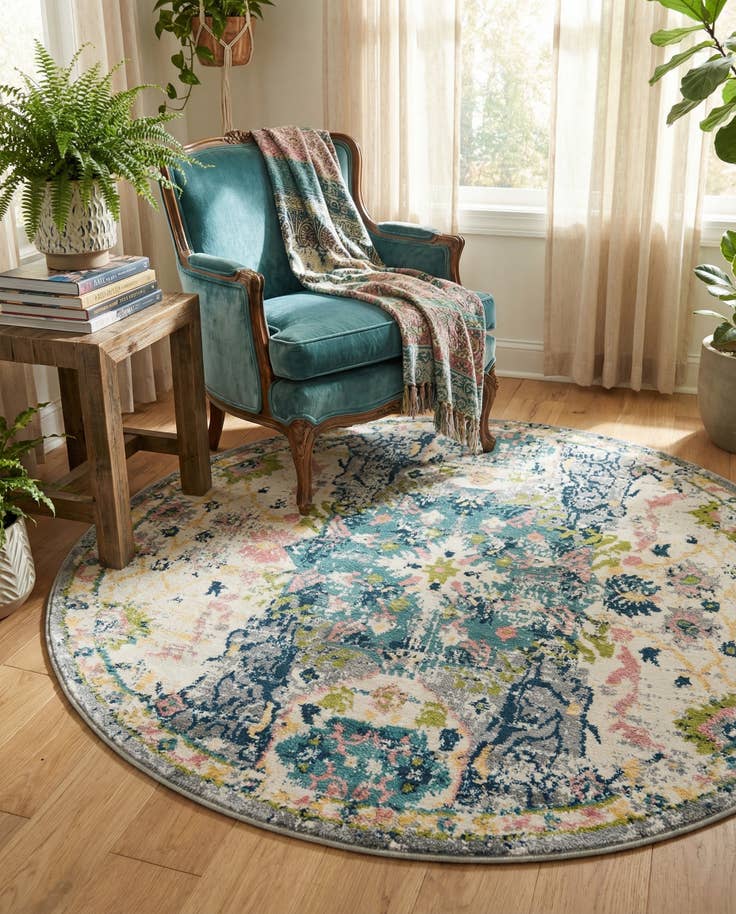 Vue détaillée : 155cm x 155cm Charleston Tapis Rond