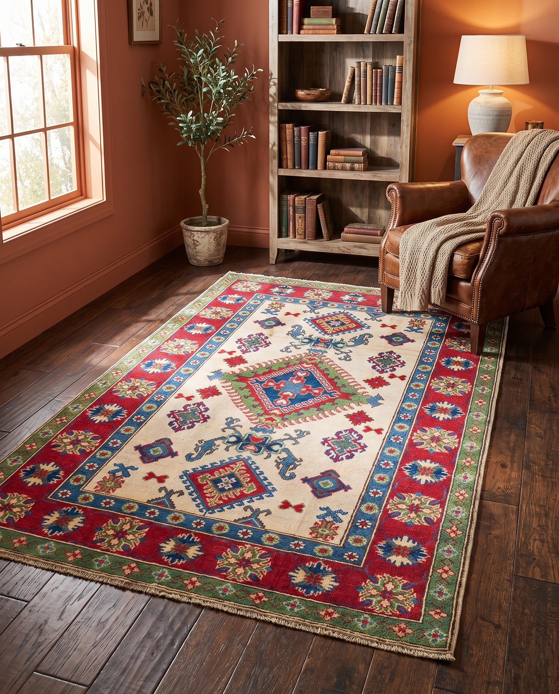 Detail image 3 of 10: 3' 10 x 6' 2 Hand Knotted Kazak Rug