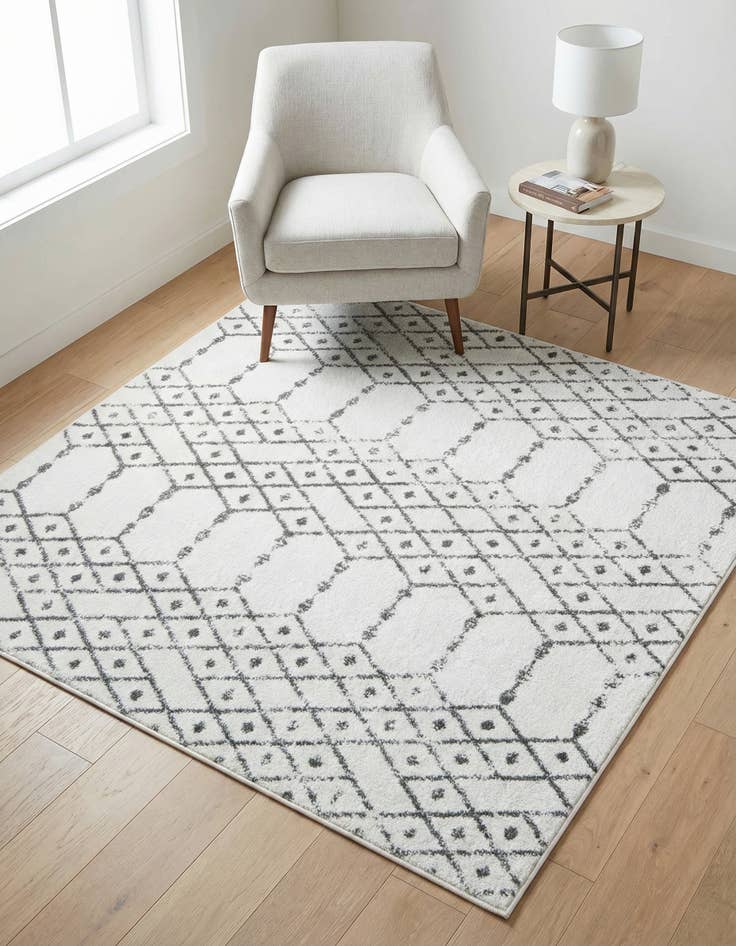 Detail image of 5' 3 x 5' 3 Paxon Trellis Square Rug