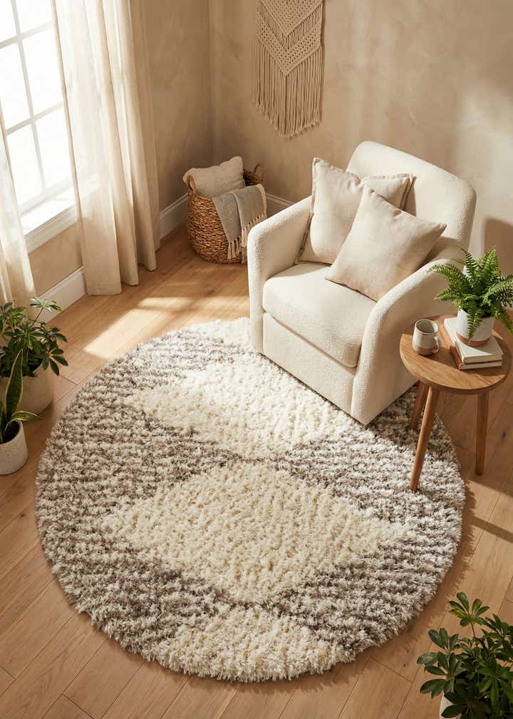 5' x 5' Infinity Shag Round Rug