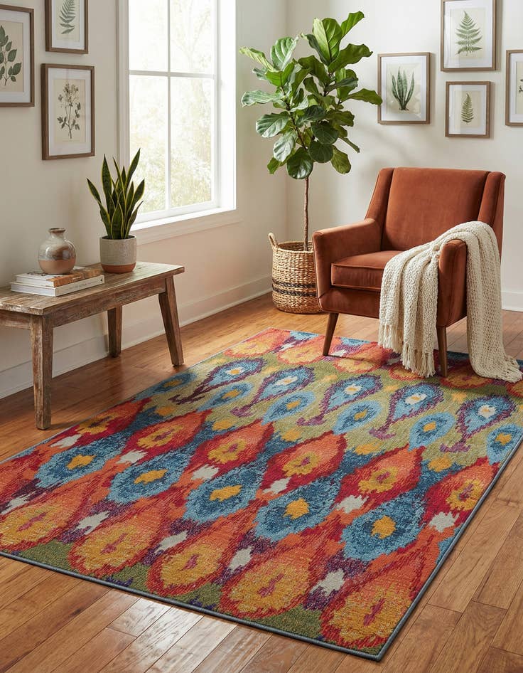 Detail image of 3' 3 x 5' 3 Washable Modern Indoor / Outdoor Rug