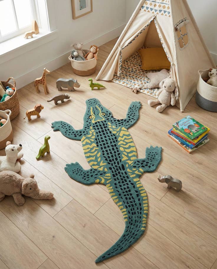 Detail image of 4' 1 x 7' 1 Playtime Kids Wool Freeform Rug