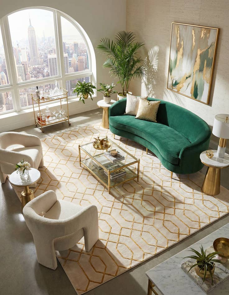 Detail image of 10' x 13' Marilyn Monroe&trade; Glam Trellis Rug