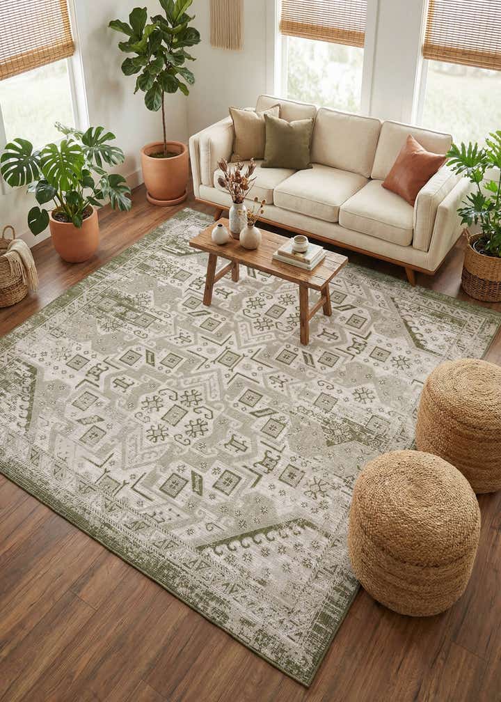 10' x 10' Easy-Clean Aztec Indoor / Outdoor Square Rug