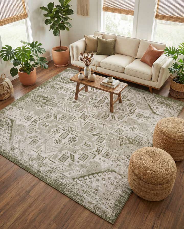 10' x 10' Easy-Clean Aztec Indoor / Outdoor Square Rug