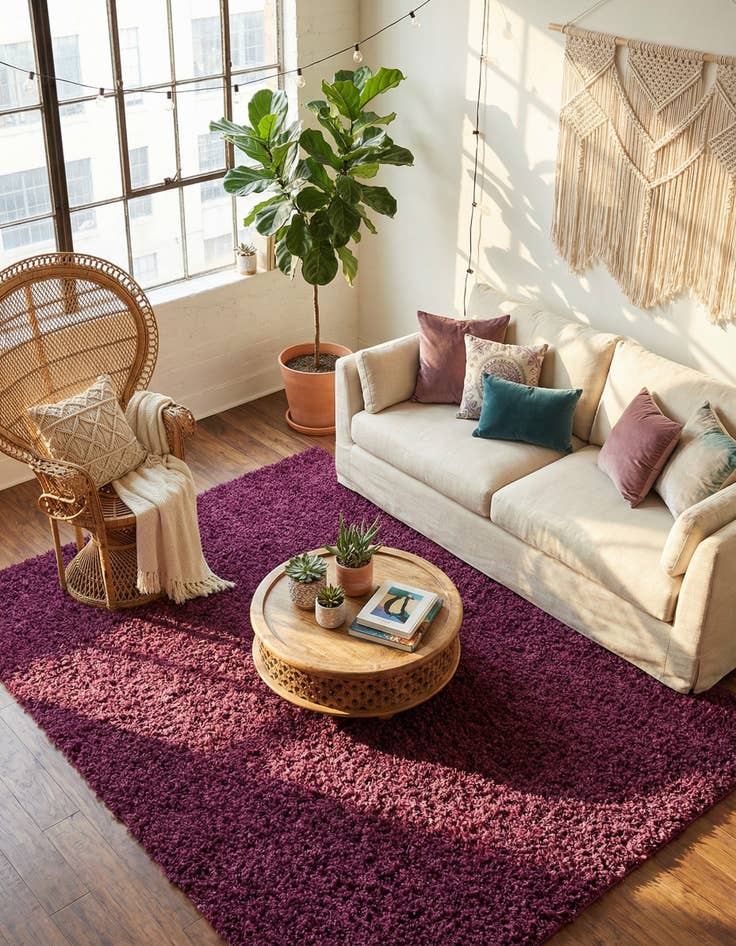 Detail image of 7' 10 x 10' Solid Shag Rug