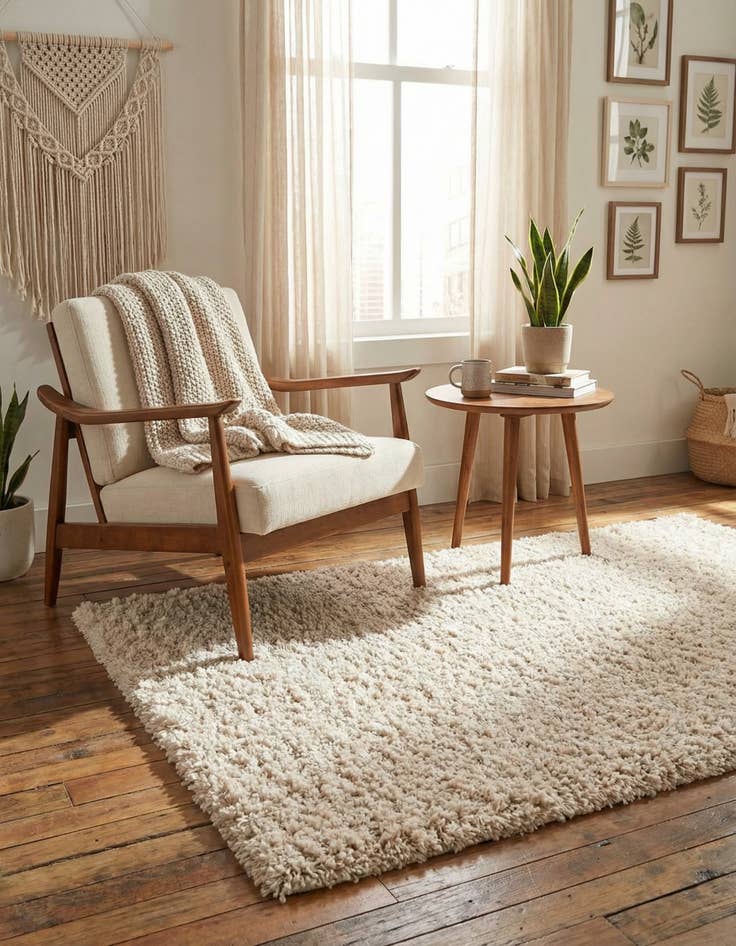 Detail image of 4' x 6' Soft Solid Shag Rug