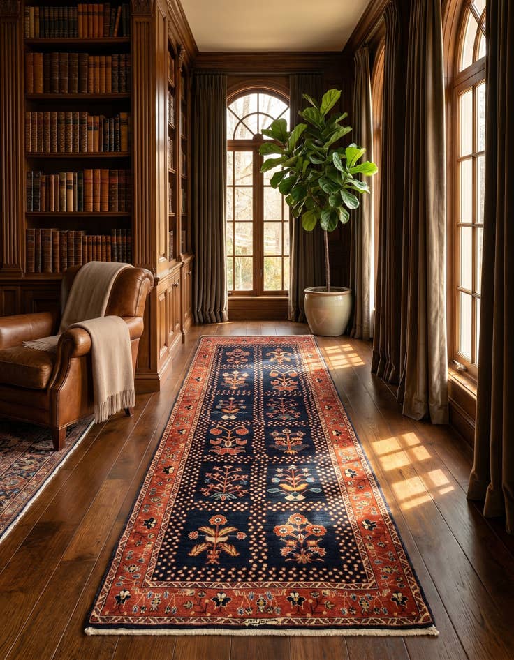 Detail image of 2' 10 x 6' 8 Luribaft Wool Runner Rug
