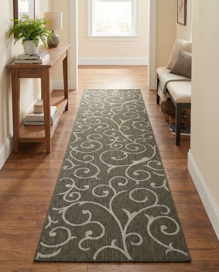 80cm x 365cm Makkelijk schoon te maken Botanical Binnen / buiten Loper Vloerkleed