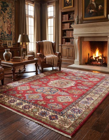 5' x 7' 5 Hand Knotted Kazak Rug
