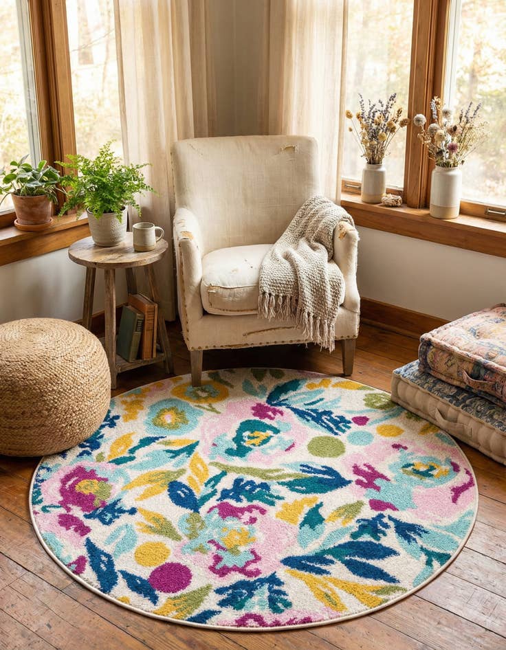Detail image of 3' 3 x 3' 3 Bloom Round Rug