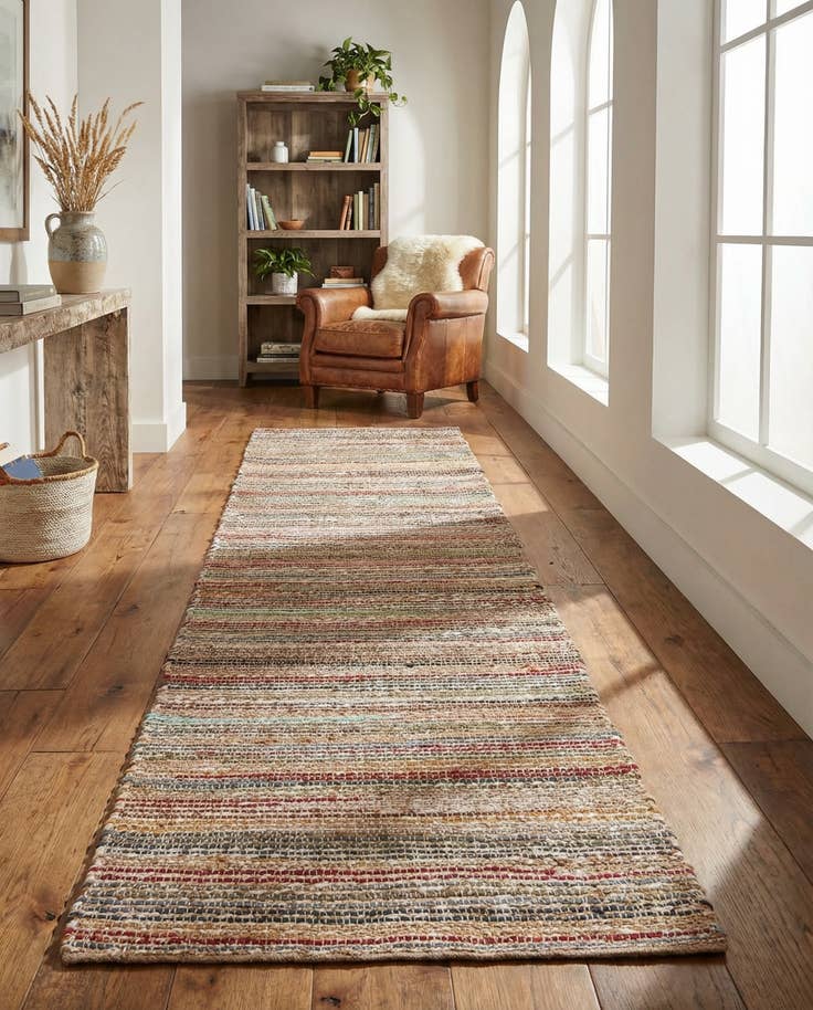 Detail image of 2' x 8' Hand Woven Chunky Jute Runner Rug