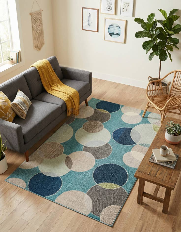 Detail image of 5' x 8' Washable Theia Rug