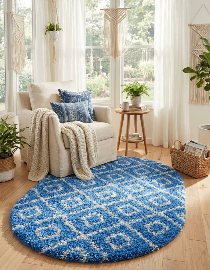 Detail image of 4' 1 x 6' 1 Trellis Shag Oval Rug