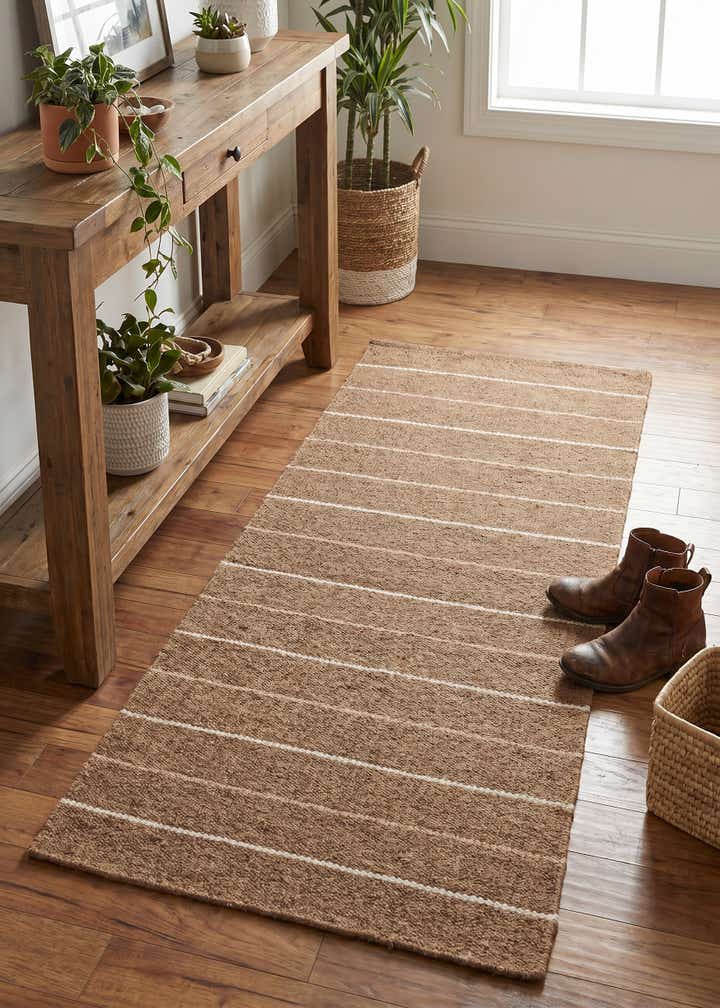 2' 4 x 4' 6 Hand Woven Kilim Dhurrie Wool Runner Rug