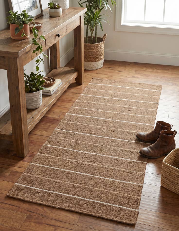 Detail image of 2' 4 x 4' 6 Hand Woven Kilim Dhurrie Wool Runner Rug