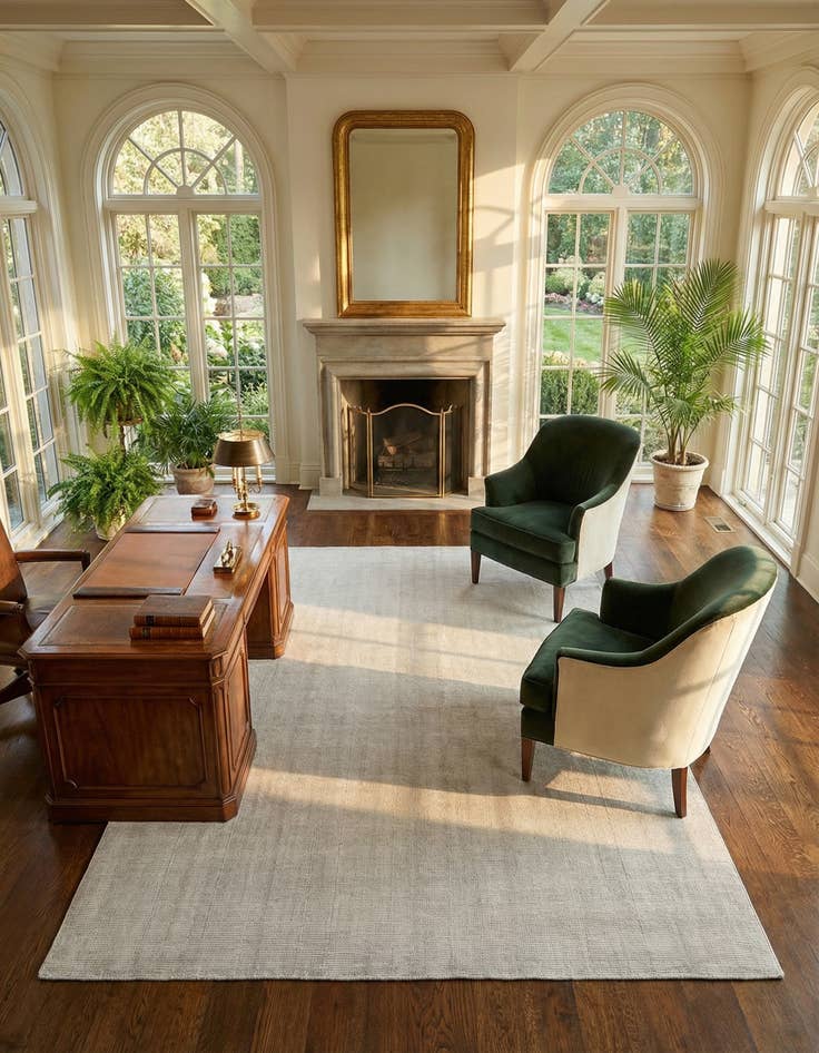 Detail image of 9' x 12'  Hand Woven Jill Zarin English Manor Farmhouse Wool Rug