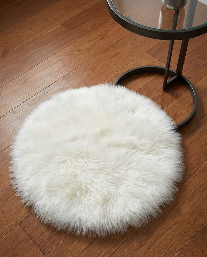 2' x 2' Sheepskin Round Rug