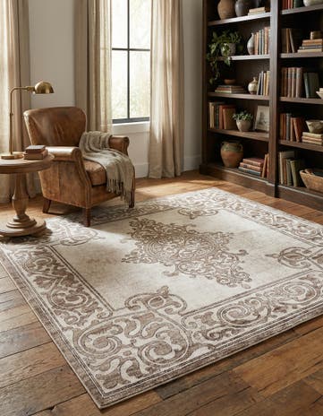 Chocolate Brown Hermitage Square Rug