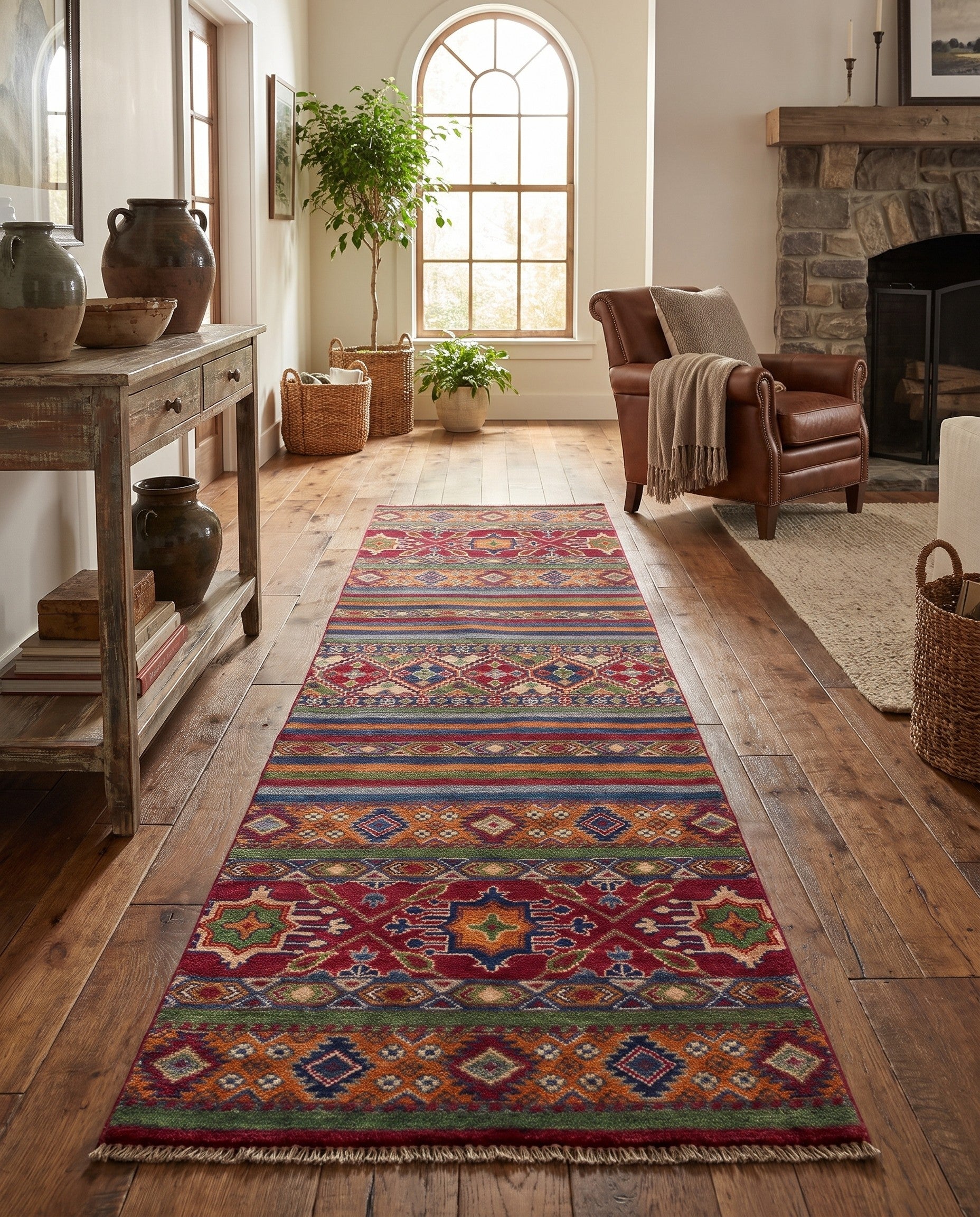 2' 7 x 9' 7 Hand Knotted Kazak Runner Rug