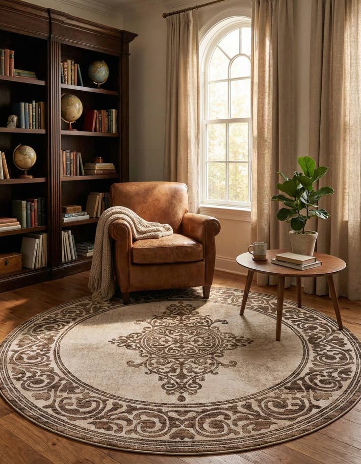 Detail image of 7' 10 x 7' 10 Hermitage Round Rug