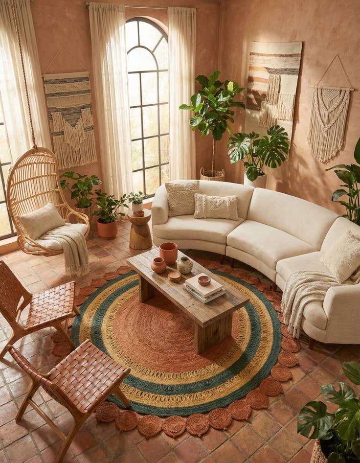 Detail image of 7' 10 x 7' 10  Hand Braided Jute Round Rug