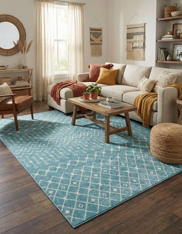 Detail image of 10' x 13' Moroccan Trellis Rug