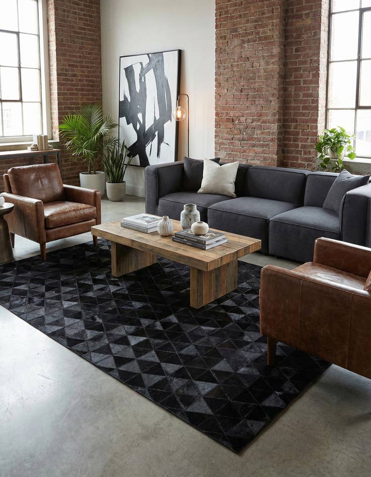 Detail image of 5' x 8' Cowhide Stocks Rug