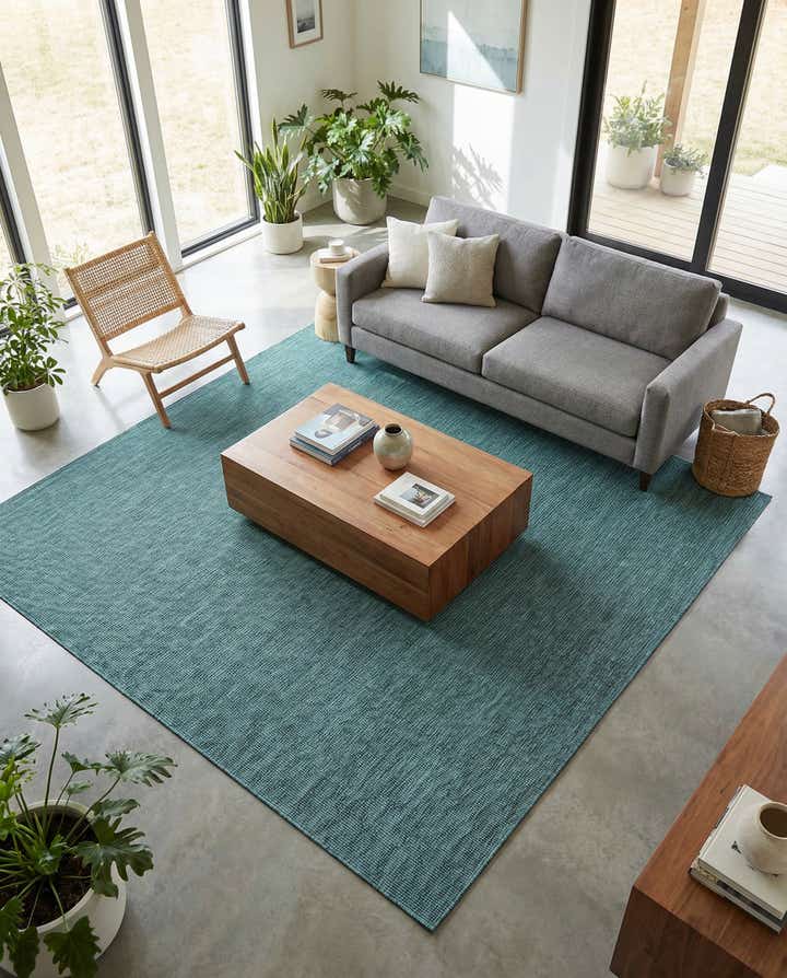 10' x 10' Easy-Clean Solid Indoor / Outdoor Square Rug