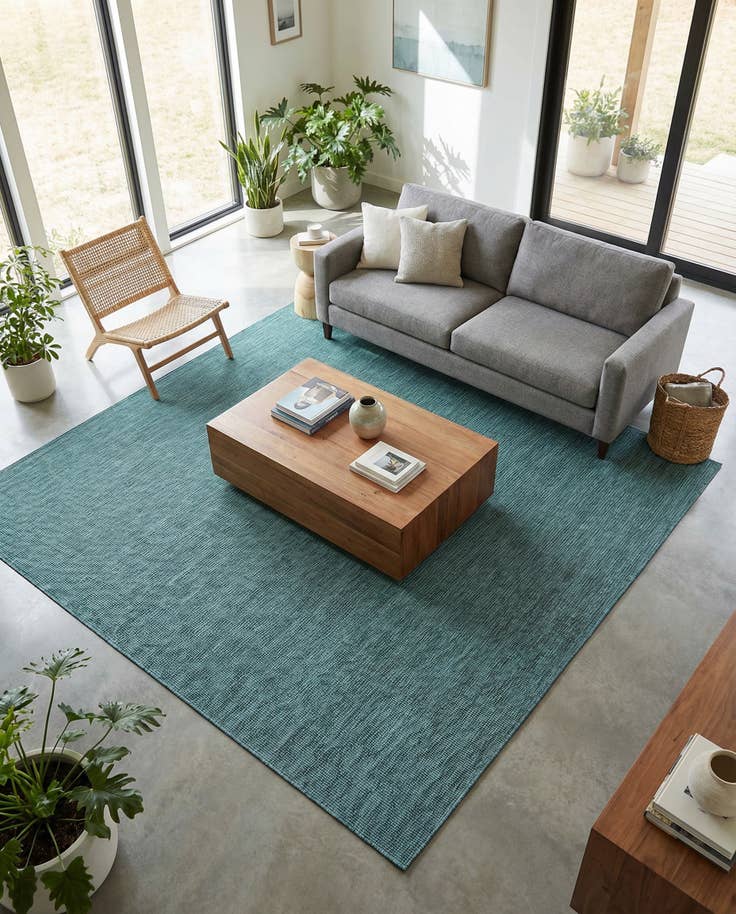Detail image of 10' x 10' Easy-Clean Solid Indoor / Outdoor Square Rug
