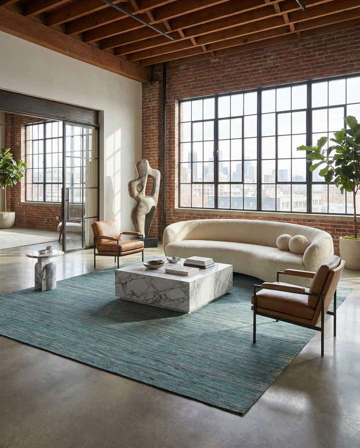 6' 9 x 9' 6 Hand Woven Kilim Modern Wool Rug