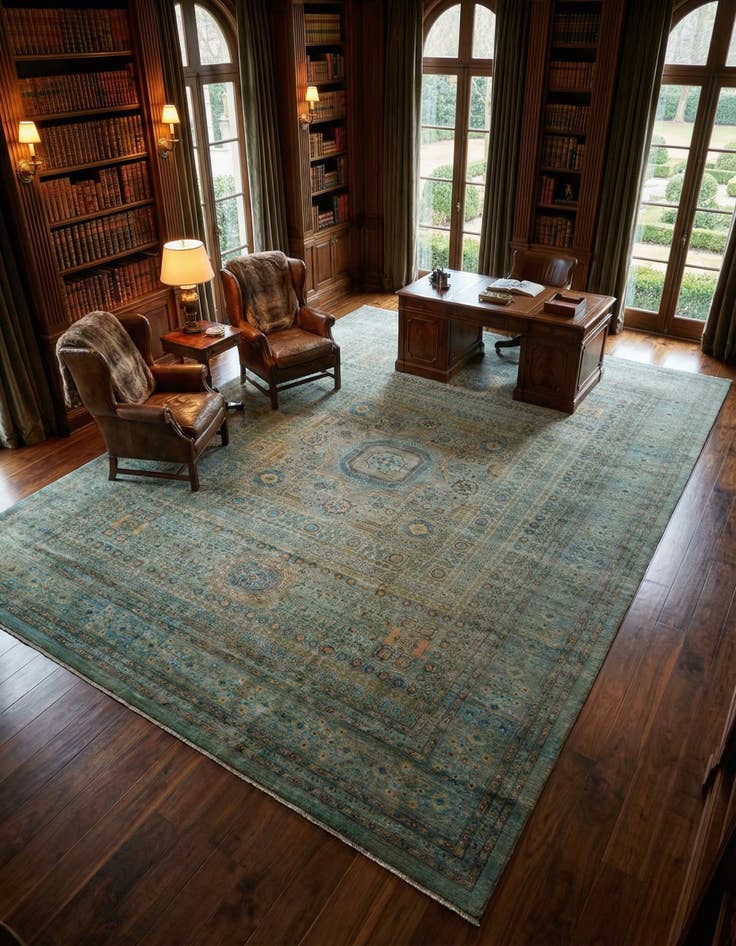 Detail image of 12' x 15' 10 Hand Knotted Mamluk Ziegler Oriental Rug