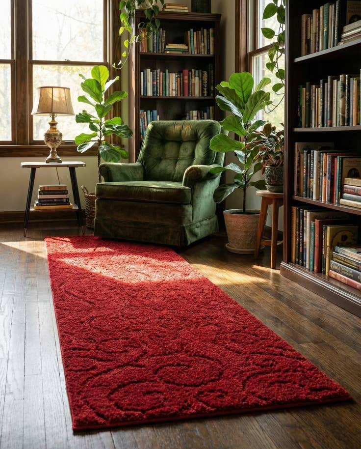 Detailansicht von 60cm x 200cm Floral Shag Läufer Teppich