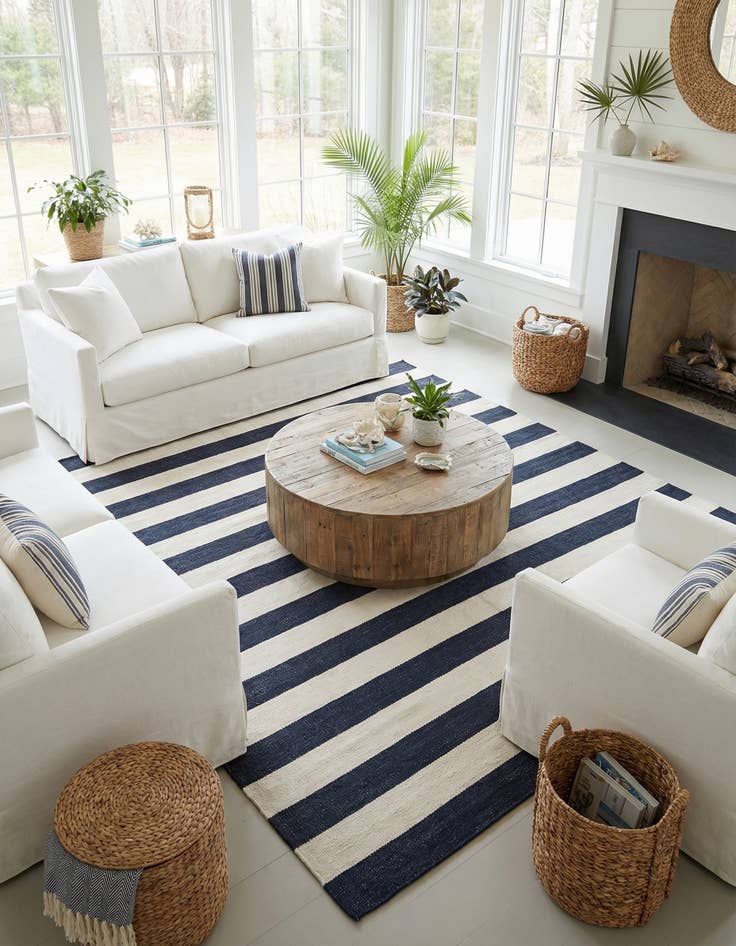 Detail image of 7' 10 x 7' 10 Hand Woven Jill Zarin Hamptons Square Rug