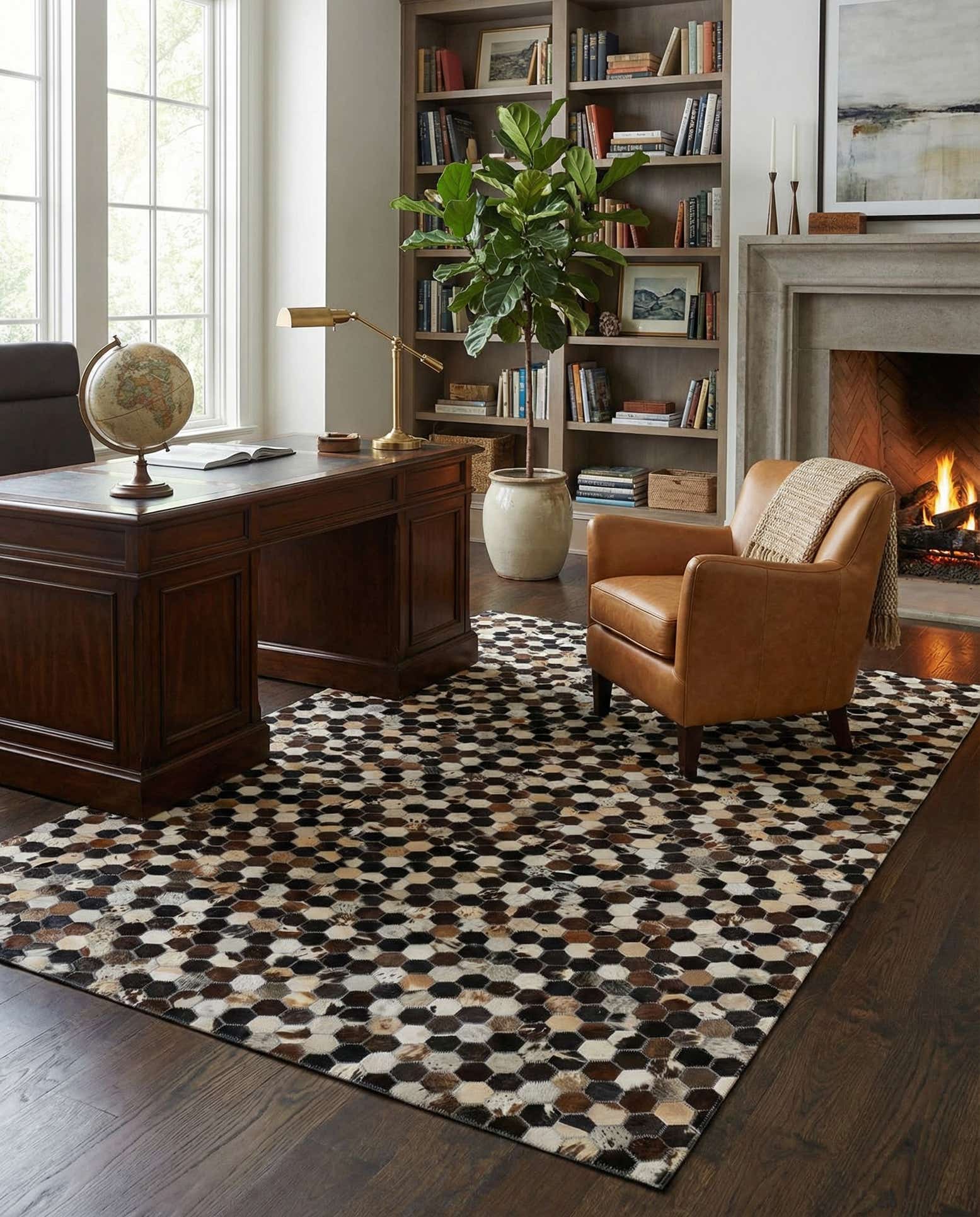 5' 1 x 8' Cowhide - Patchwork Rug