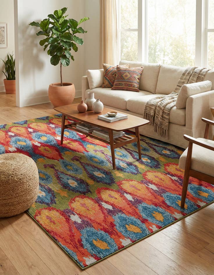 Detail image of 5' 3 x 8' Washable Modern Indoor / Outdoor Rug