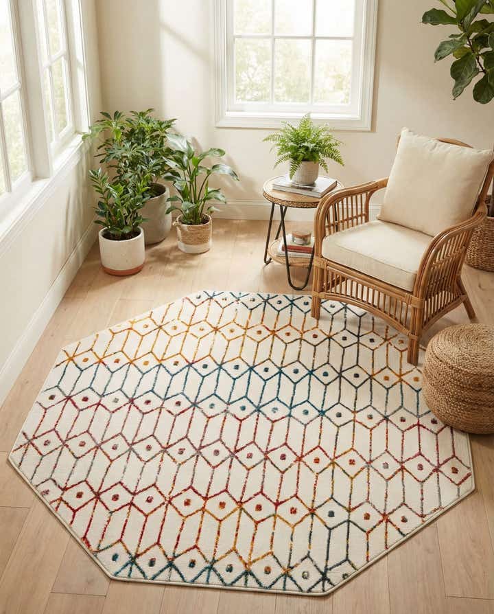 5' 3 x 5' 3 Lattice Trellis Octagon Rug