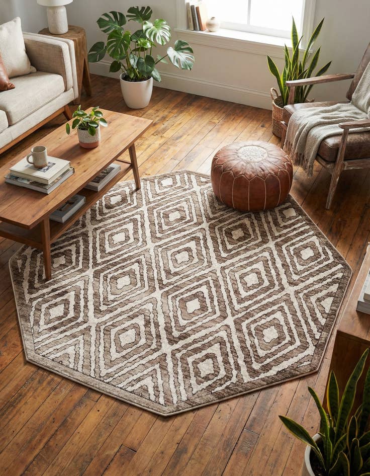 Detail image of 5' 3 x 5' 3 Hermitage Octagon Rug