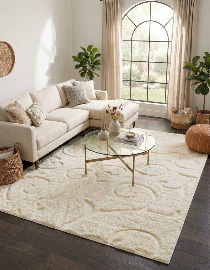 Detail image of 9' x 12' 2 Floral Shag Rug