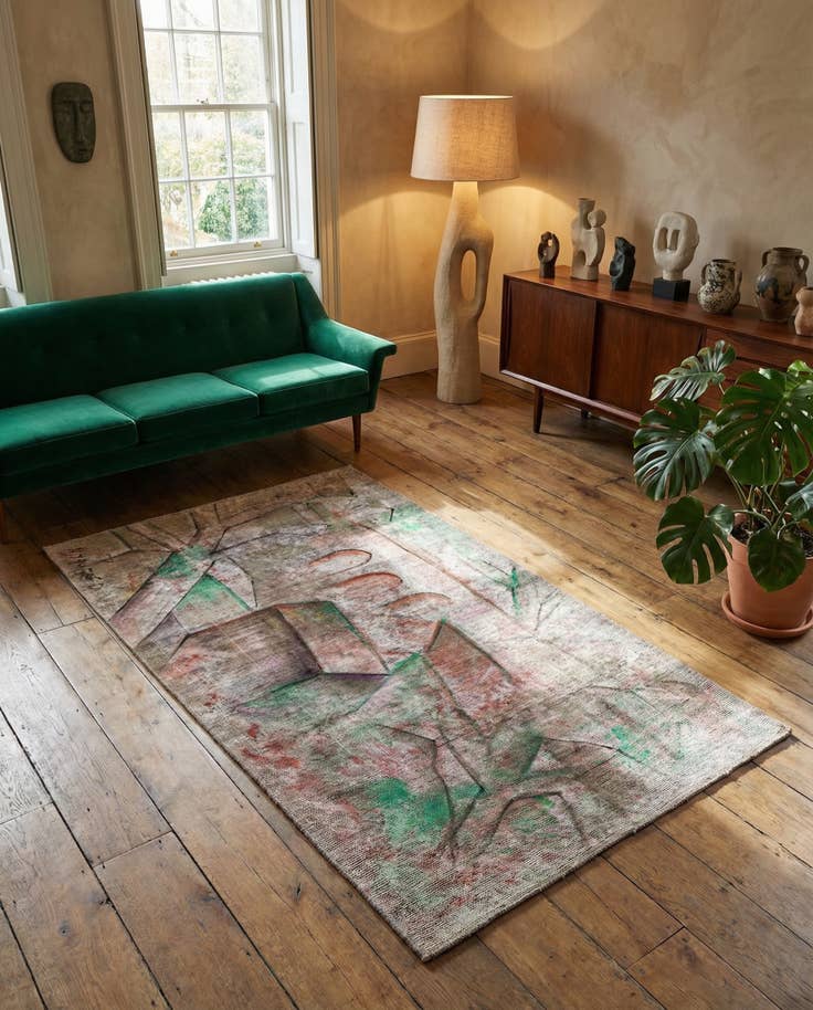 Detail image of 3' 9 x 6' 5 Hand Knotted Ultra Vintage Persian Wool Rug