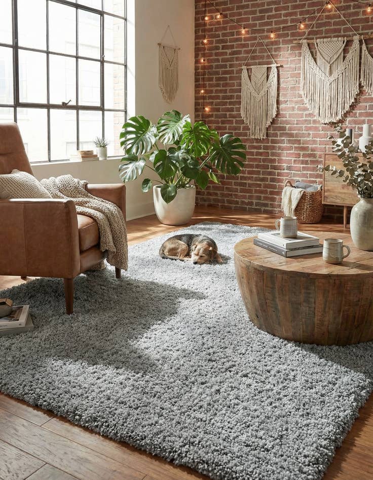 Detail image of 9' x 12' 2 Soft Solid Shag Rug