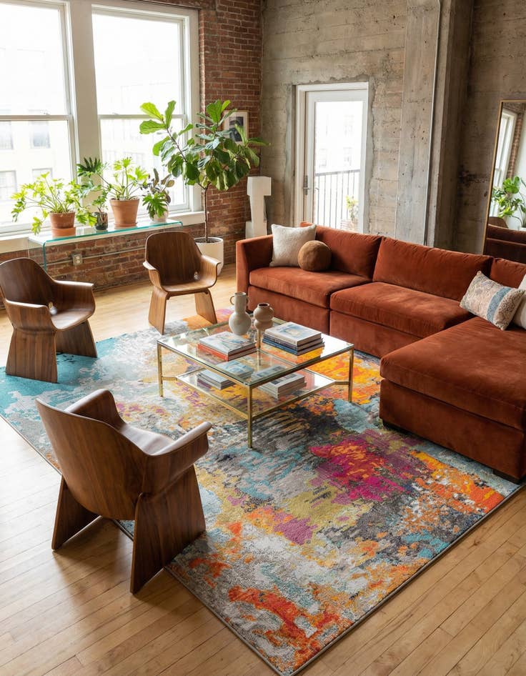 Detail image of 9' 10 x 14'  Washable Vivid Rug