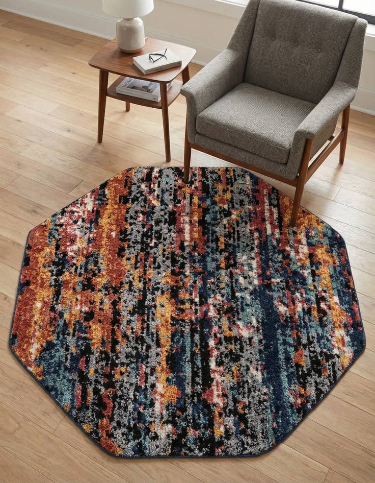 Detail image of 5' 3 x 5' 3 Tagine Octagon Rug