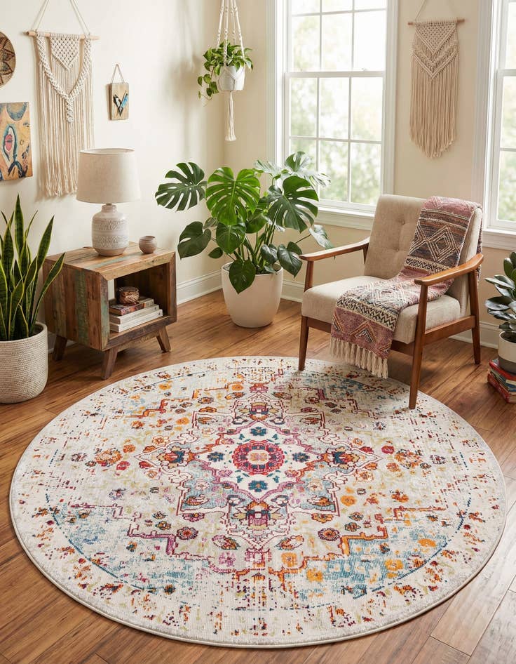 Detail image of 5' 3 x 5' 3 Amulet Round Rug