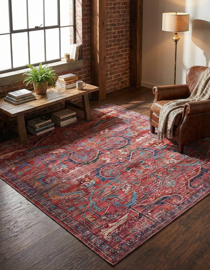 Detail image of 7' 3 x 7' 3  Washable Maahru Square Rug