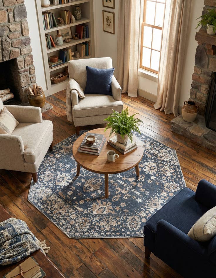 Detail image of  5' 3 x 5' 3 Oregon Octagon Rug