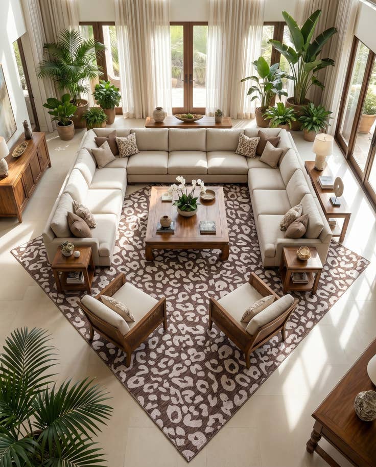 Detail image of 13' x 13' Easy-Clean Safari Indoor / Outdoor Square Rug