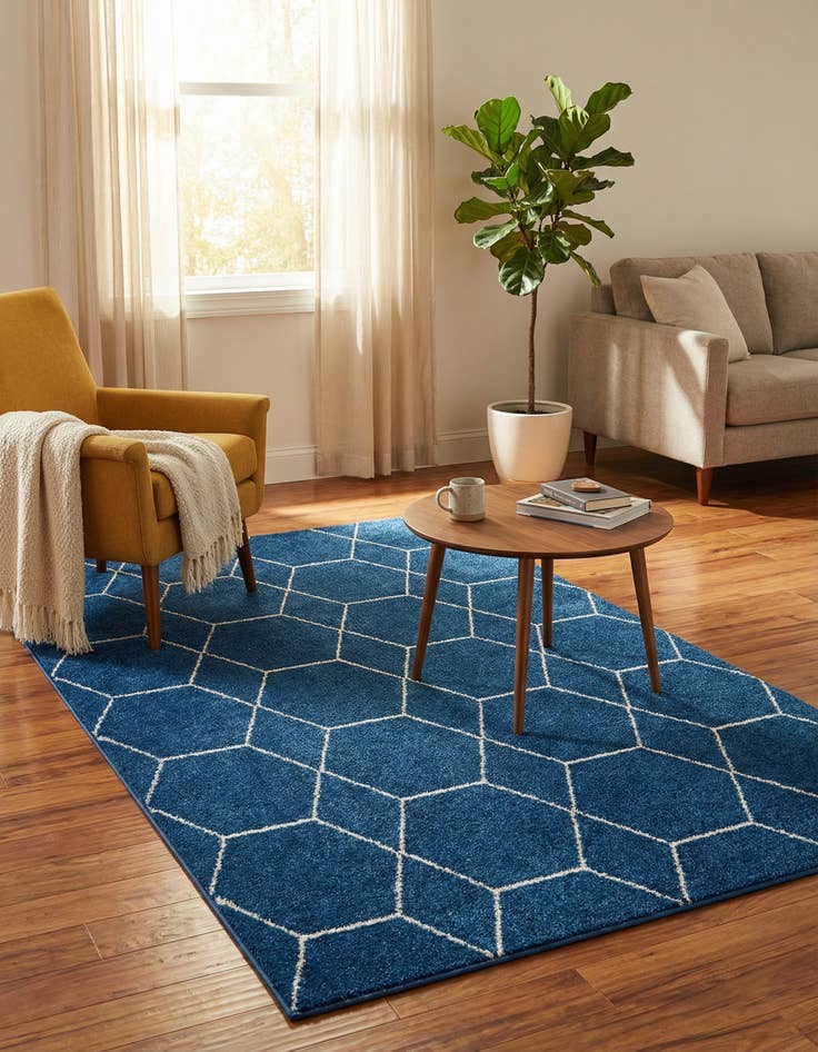 Detail image of 5' 3 x 8' Lattice Frieze Rug