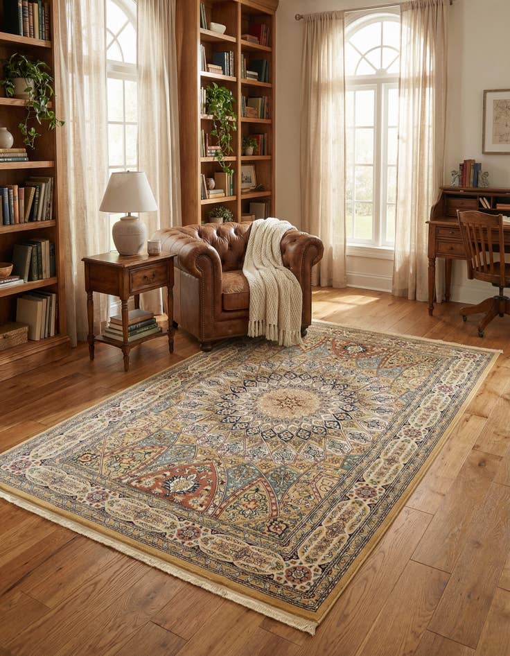 Detail image of 5' 3 x 8' Nain Design Rug