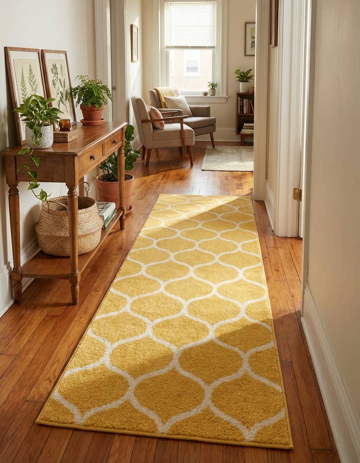 Detail image of 2' x 6' Lattice Frieze Runner Rug